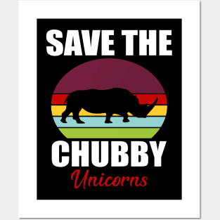 Save The Chubby Unicorns Vintage Distressed Gift Posters and Art